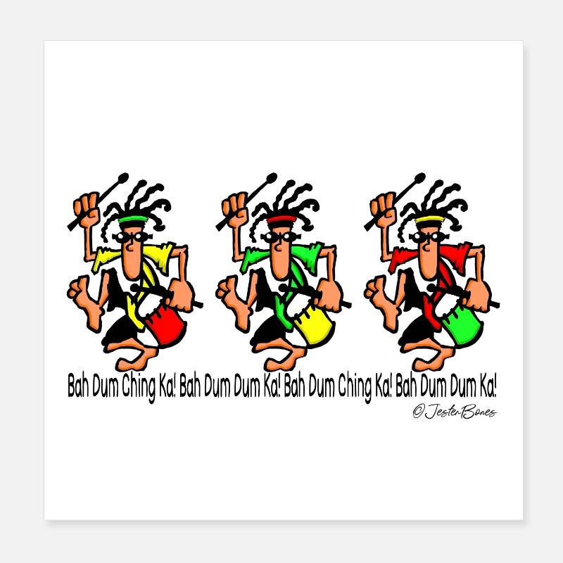 Funky Drummers Poster 8" x 8" (20x20 cm)