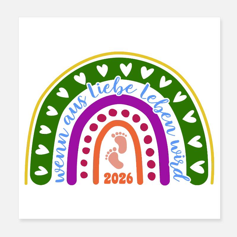 Quand l’amour devient vie - Bébé 2026 Poster 20 x 20 cm
