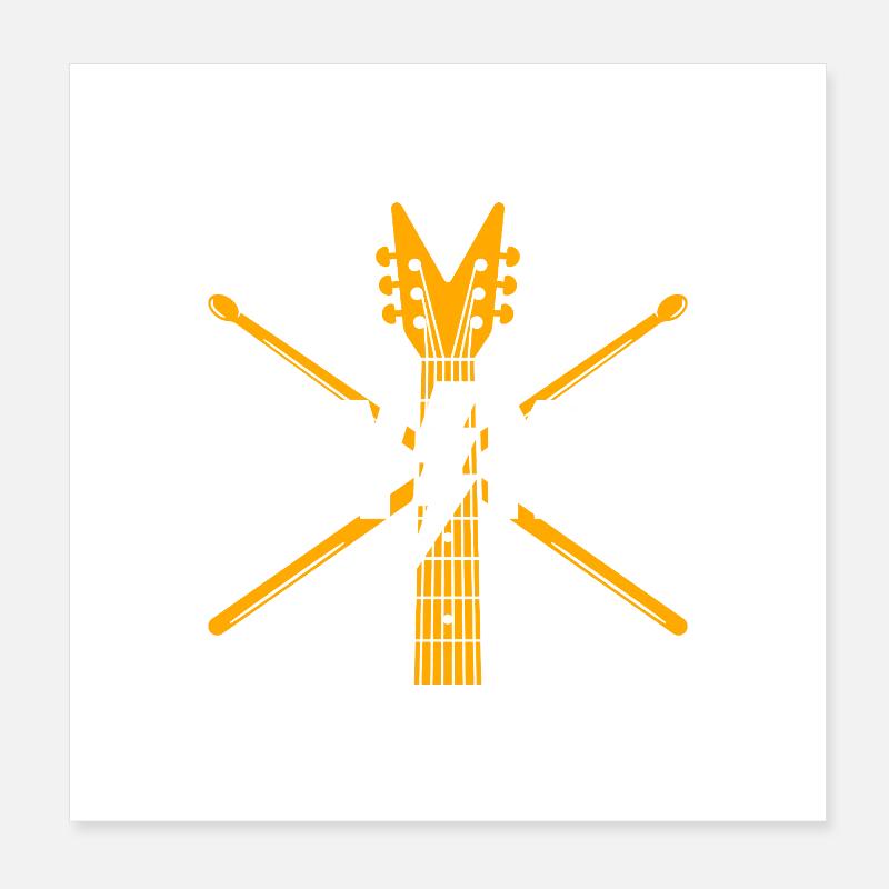 Heavy-Metal-Gitarrenlogo Poster 20x20 cm