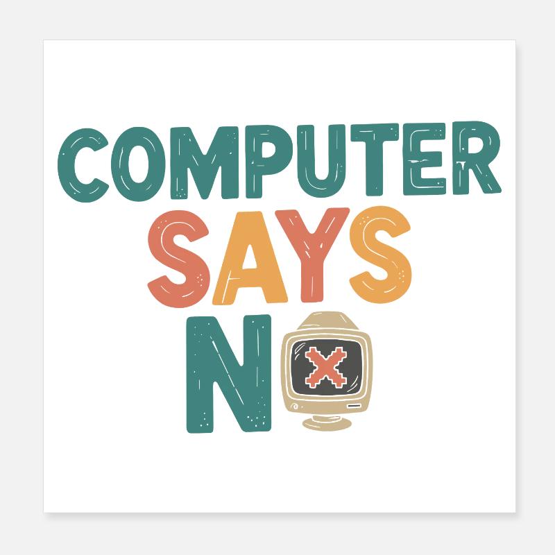 Retro Computer sagt Nein Poster 20x20 cm