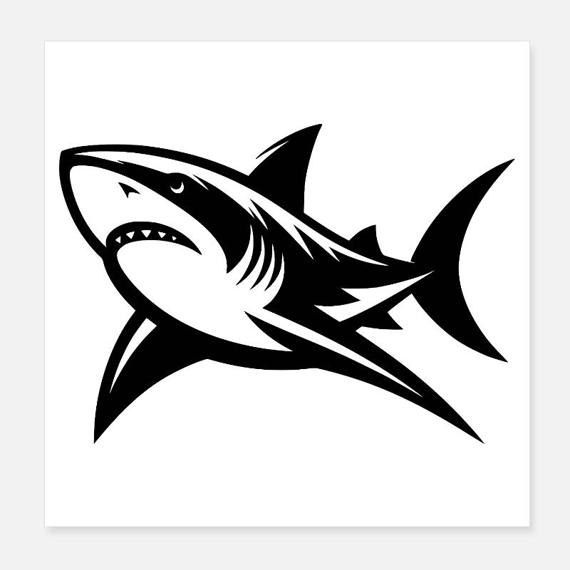 Sourire est difficile avec autant de blagues sur les dents sur le requin Poster 20 x 20 cm