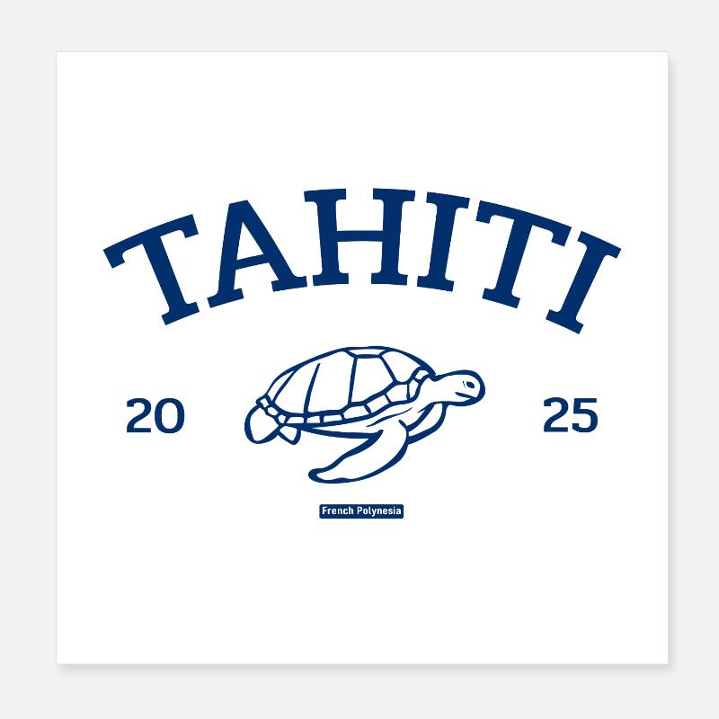 Tahiti - Turtle - French Polynesia - Schildkröte Poster 8" x 8" (20x20 cm)