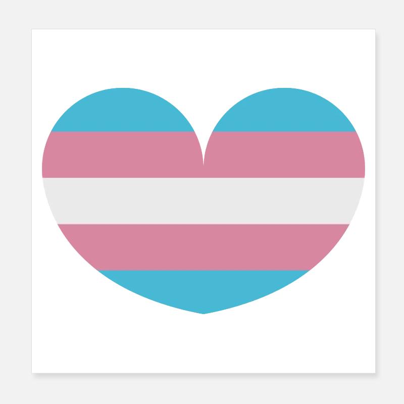 Drapeau trans heart Poster 20 x 20 cm