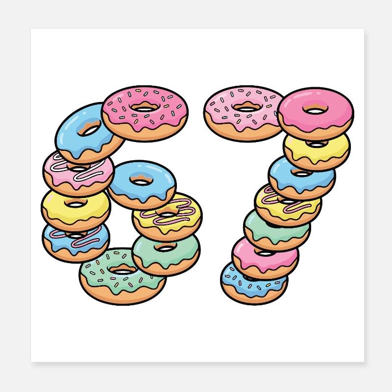 Pastel Donut Stack 67 Muster Poster 20x20 cm