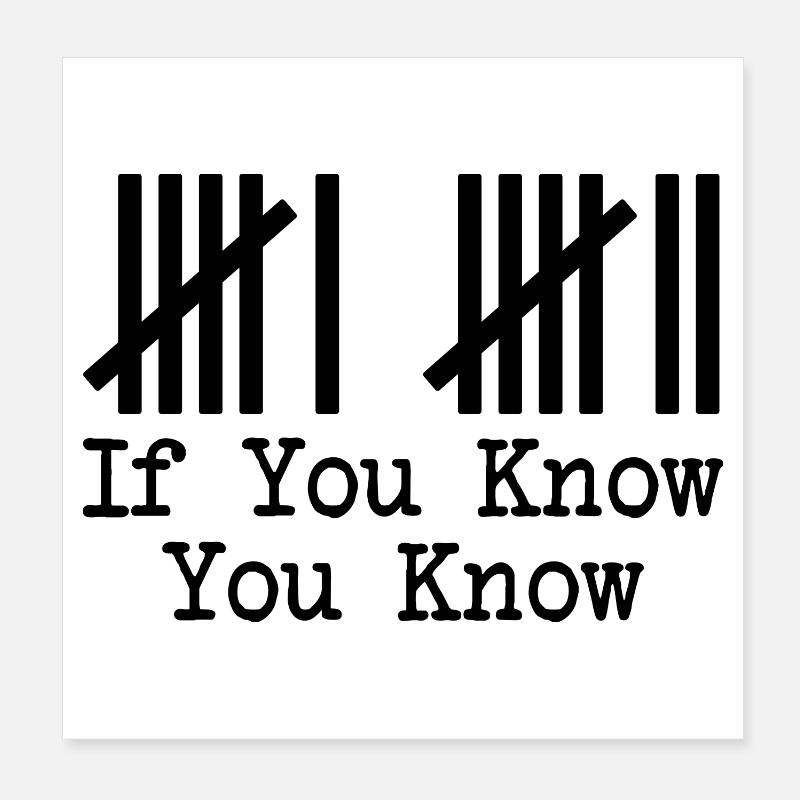 Drôle 67 Mème Si Tu Sais, Tu Connais les Marques de Comptage Poster 20 x 20 cm