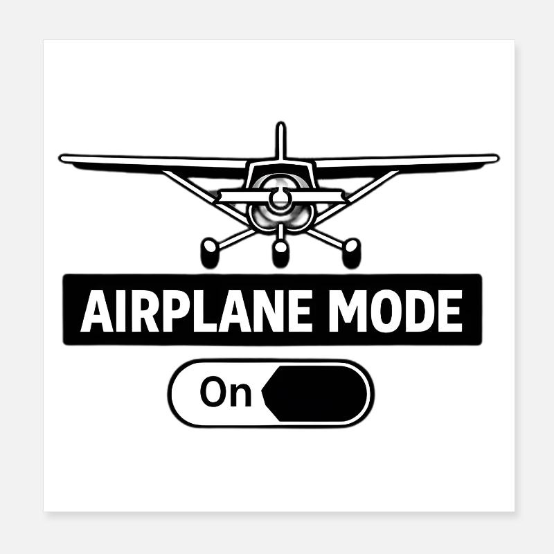 Flugmodus An Airplane Mode On Pilot Poster 8" x 8" (20x20 cm)