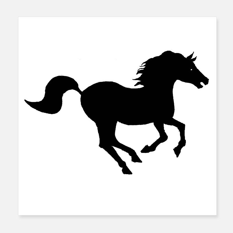 Cheval Noir creation by Louis RUNEMBERG Adagp Poster 8" x 8" (20x20 cm)