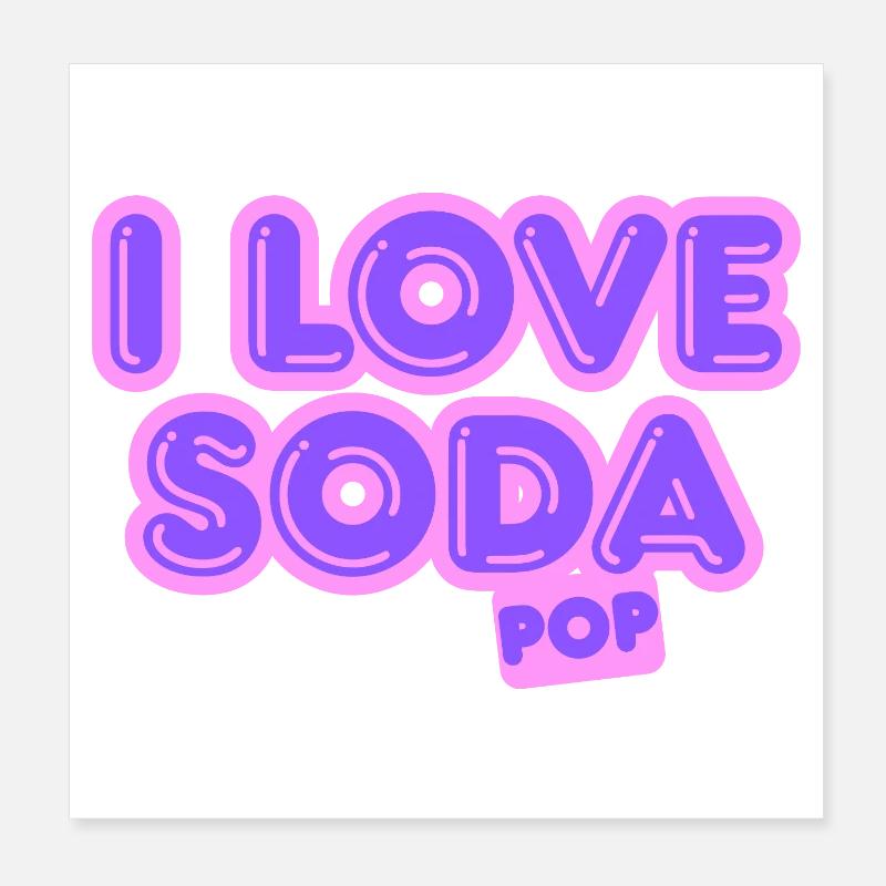 J'adore les sodas Poster 20 x 20 cm