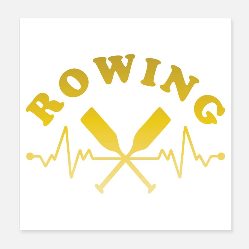 Rowing Herzschlag Poster 20x20 cm