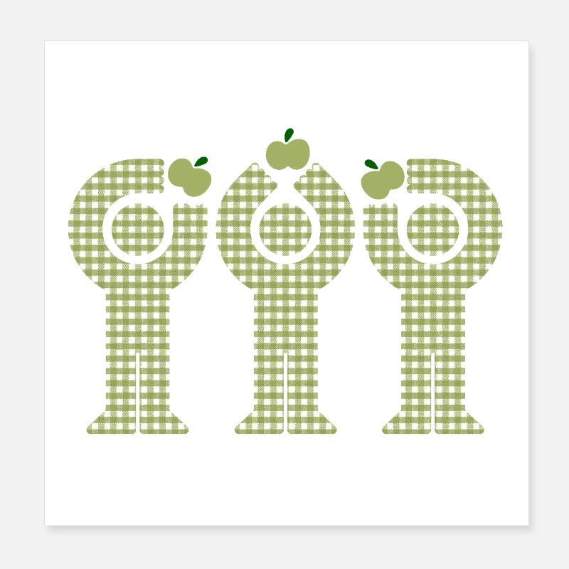 Figurines Apple des Minis Verts à Vichy Poster 20 x 20 cm