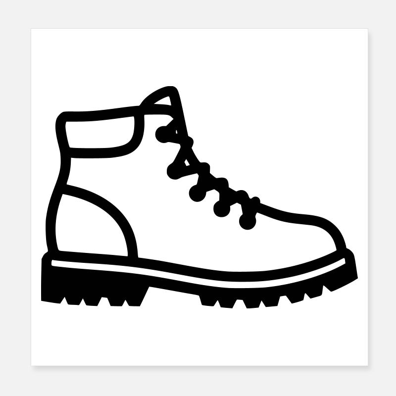 Hiking Boots Shoe Profile Poster 8" x 8" (20x20 cm)