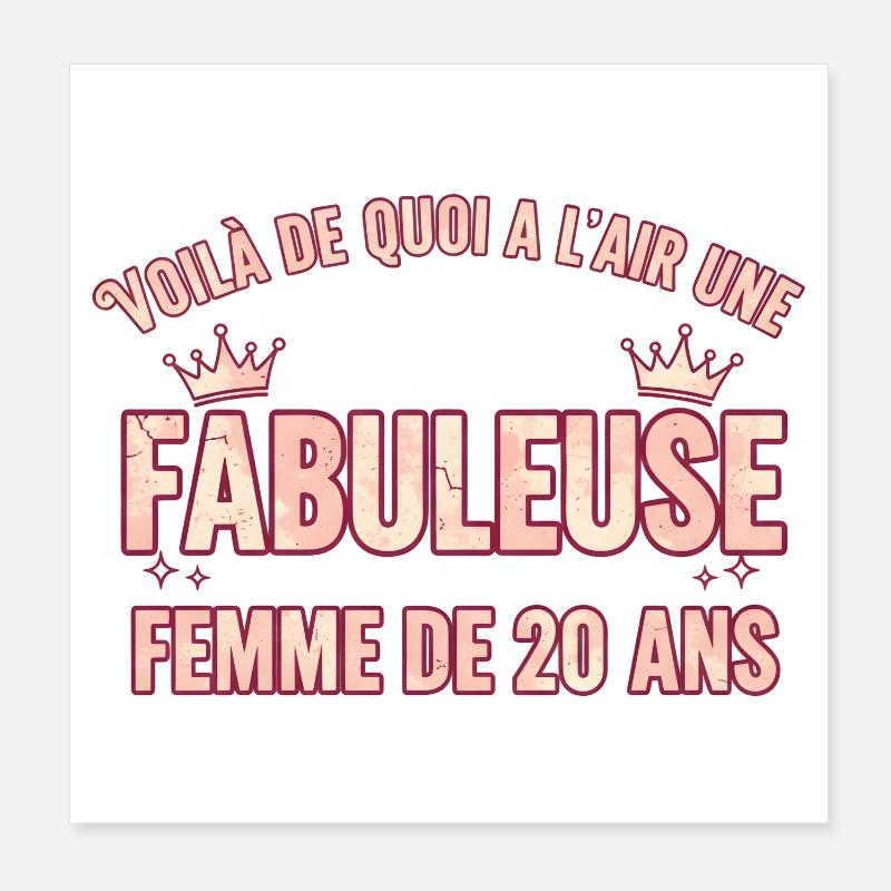 Fabelhafte 20-jährige Queen of Style Poster 20x20 cm