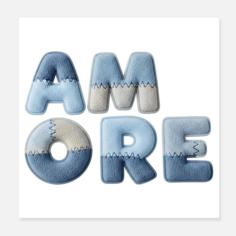 Patchwork Amore romantisches Geschenk für Partner Poster 20x20 cm