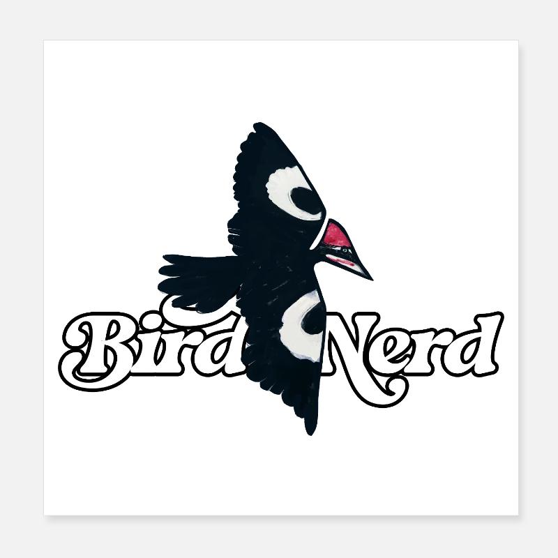 Bird Nerd Logo Tee Poster 8" x 8" (20x20 cm)