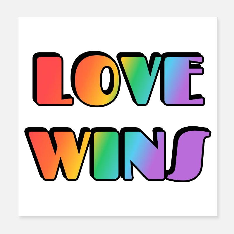 Love Wins Rainbow Gradient Poster 8" x 8" (20x20 cm)