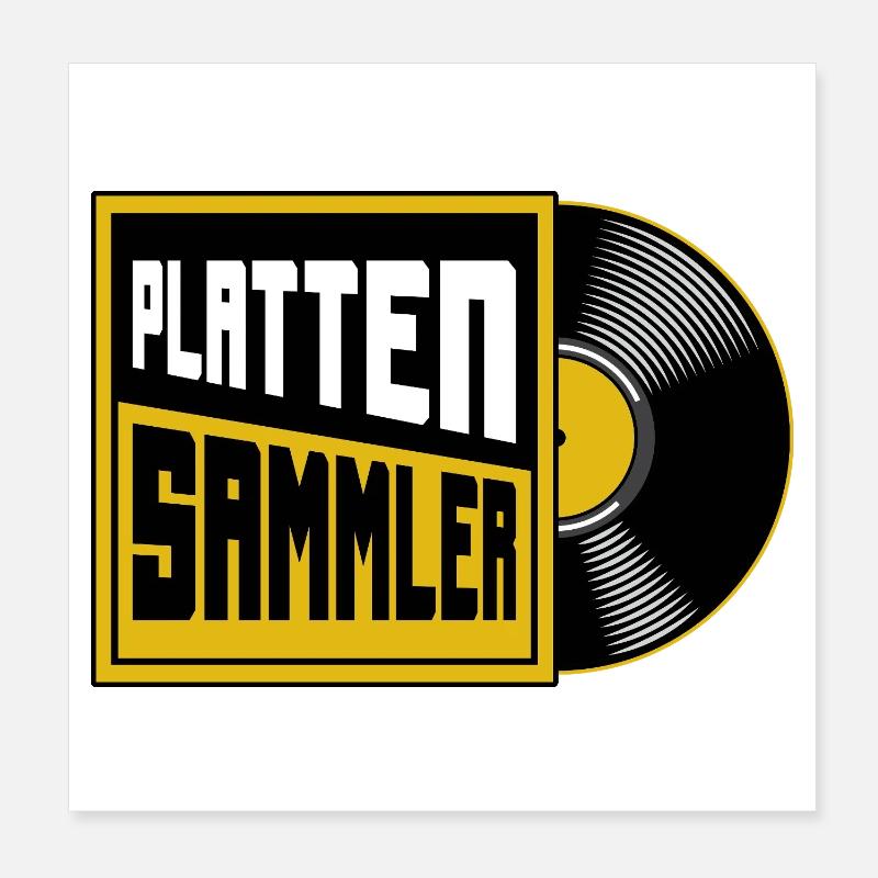 Record Collector Vinyl Lover Poster 8" x 8" (20x20 cm)