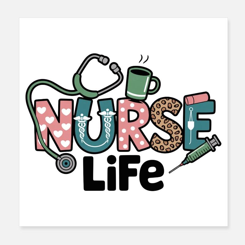 Krankenschwester Life Geschenk Geschenkidee Poster 20x20 cm