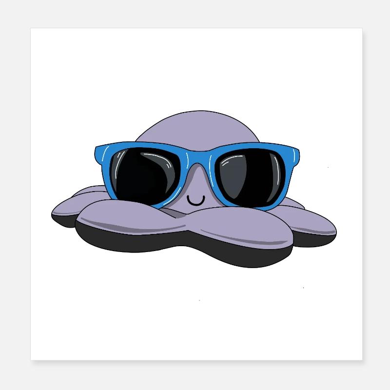 Sommerliche Krake Poster 20x20 cm