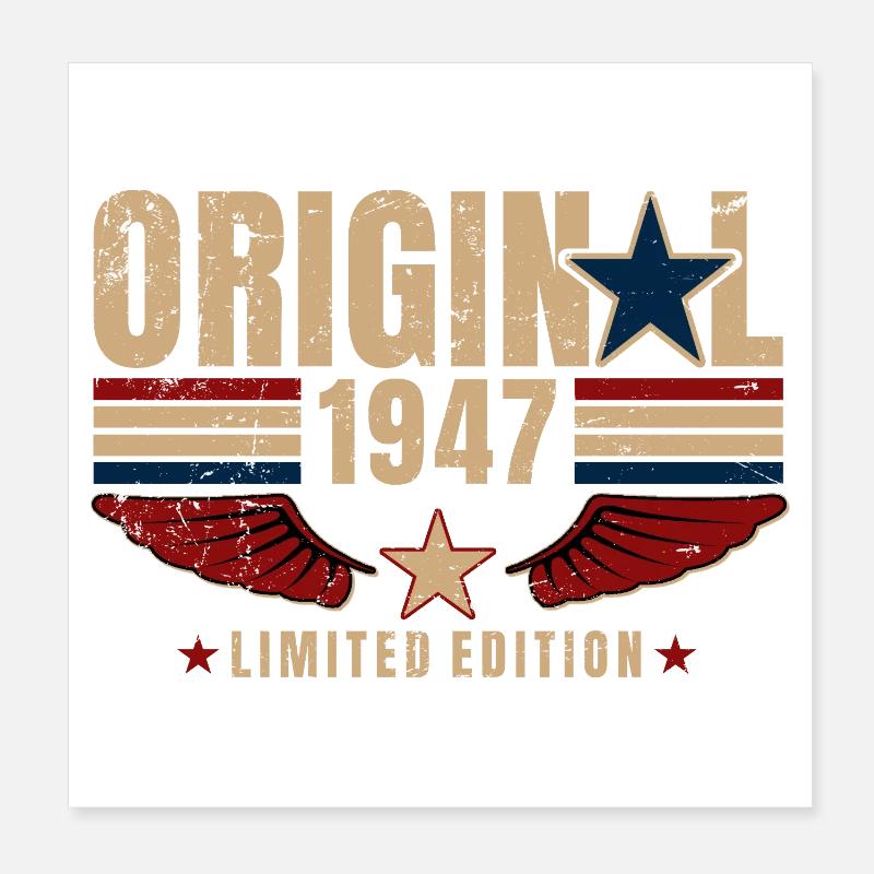 79th Birthday Gift Original Vintage 1947 Poster 8" x 8" (20x20 cm)