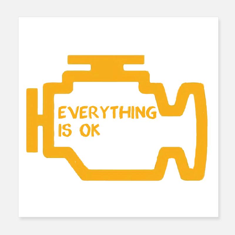 Motorkontrollleuchte Poster 20x20 cm