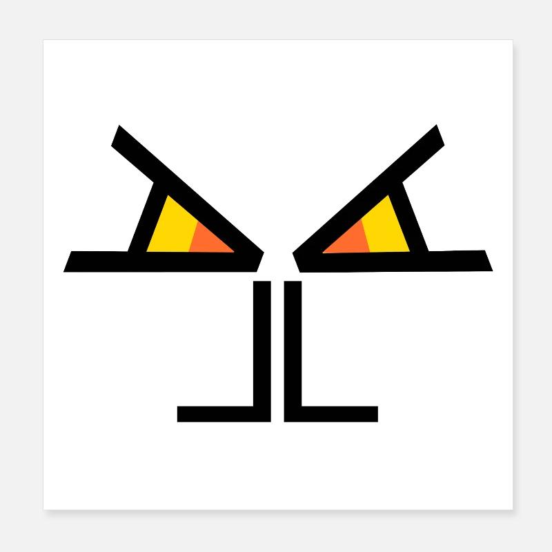 Les yeux te voient NOIR Poster 20 x 20 cm