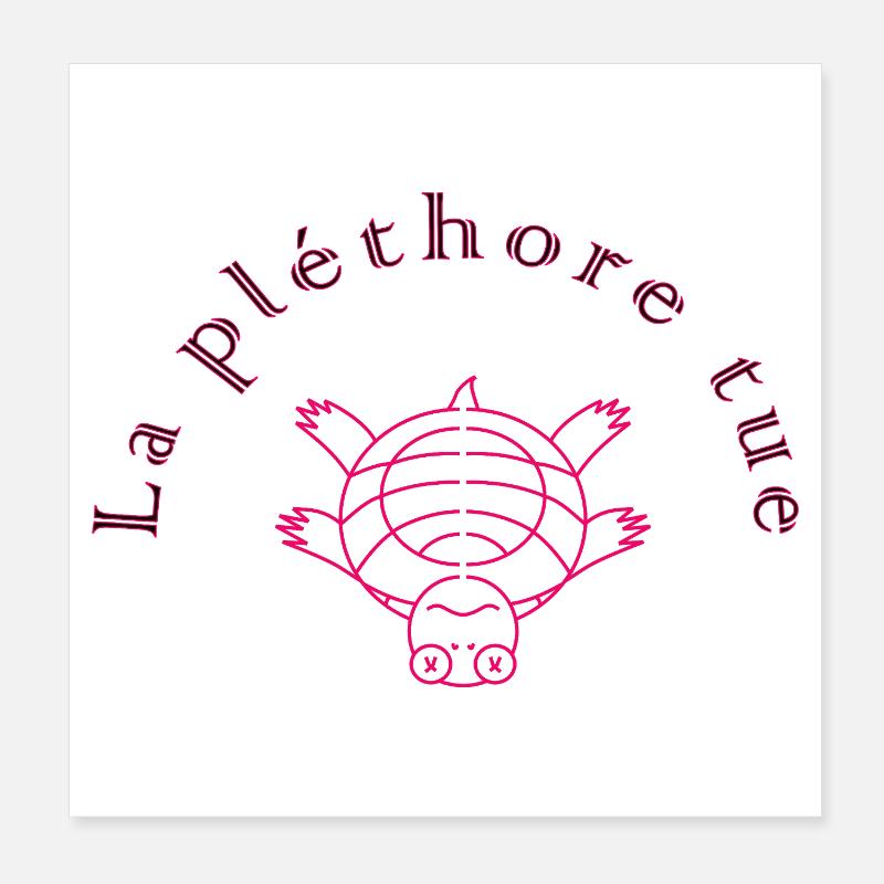 La Pléthore Tue Rose - Poster 20 x 20 cm - blanc