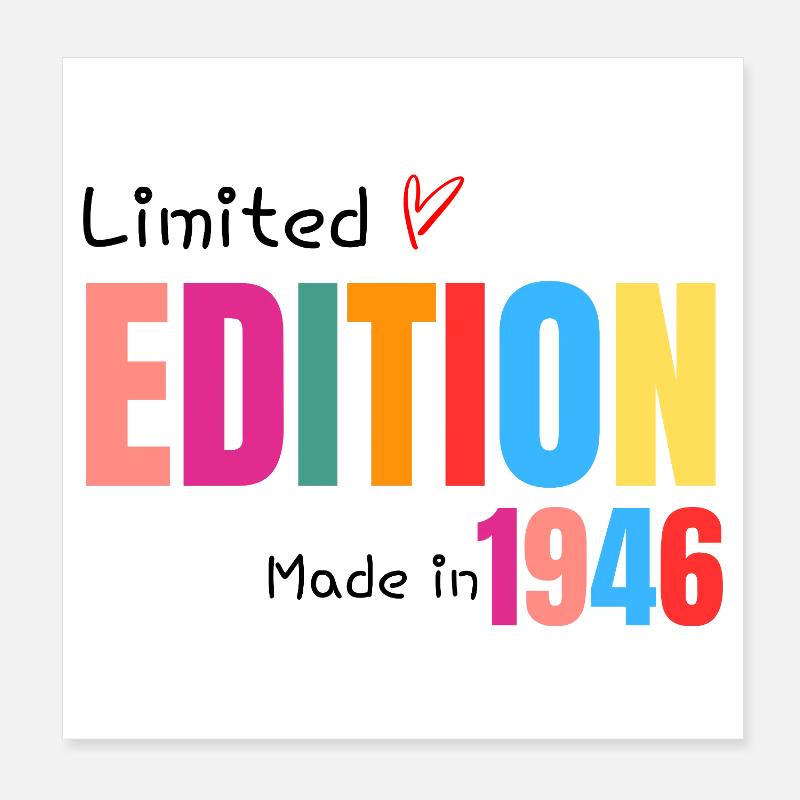 Limited edition Made in 1946 Poster 8" x 8" (20x20 cm)
