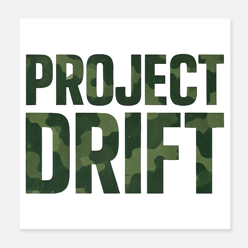 Projet Drift Camouflage Pattern Scène de drift Car Lover Poster 20 x 20 cm