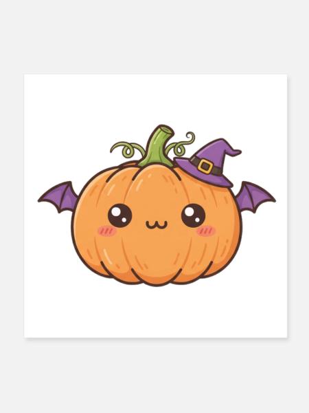 Halloween Kürbis - Poster 20x20 cm - Weiß - Vorne