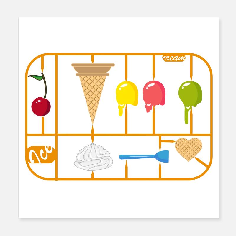 Eine Eistüte im Bausatz Poster 20x20 cm