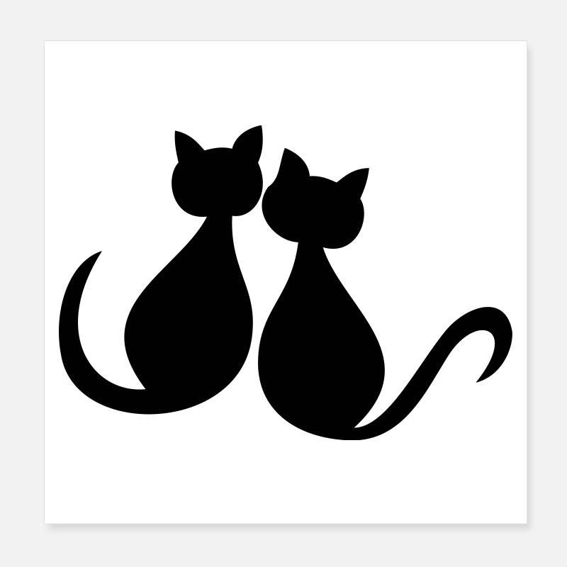 Les chats adorent la Saint-Valentin Poster 20 x 20 cm