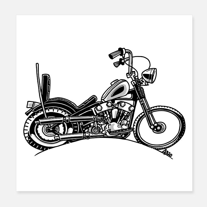 0906 Chopper Knöchelkopf Poster 20x20 cm