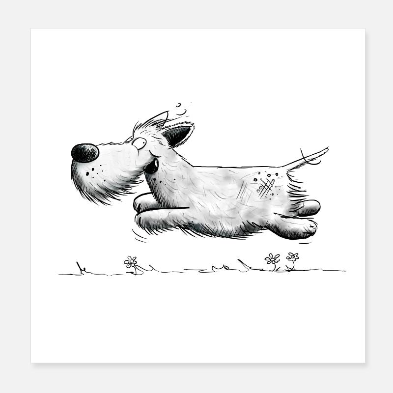 Moustache I Flottille - Poster 20 x 20 cm - blanc