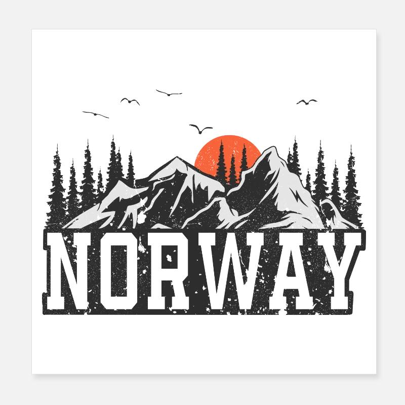 Norway Poster 8" x 8" (20x20 cm)