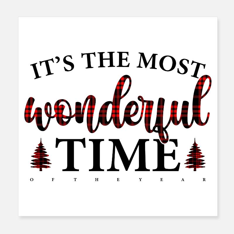 Crimson Plaid Script on Black Poster 8" x 8" (20x20 cm)