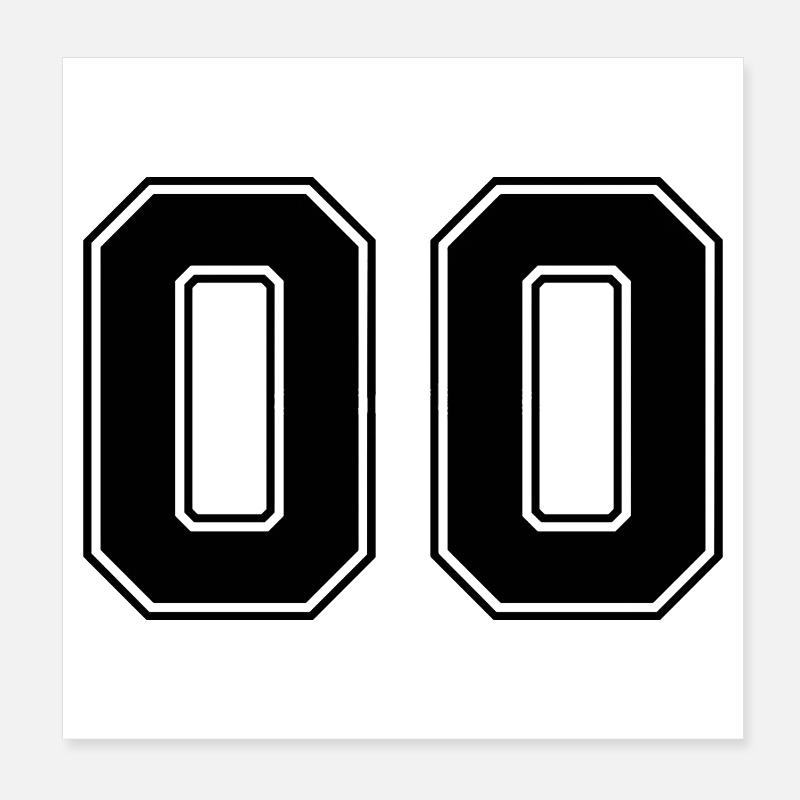 Zahl Null 00 Poster 20x20 cm