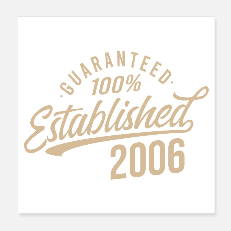 100% Établi en 2006 Poster 20 x 20 cm
