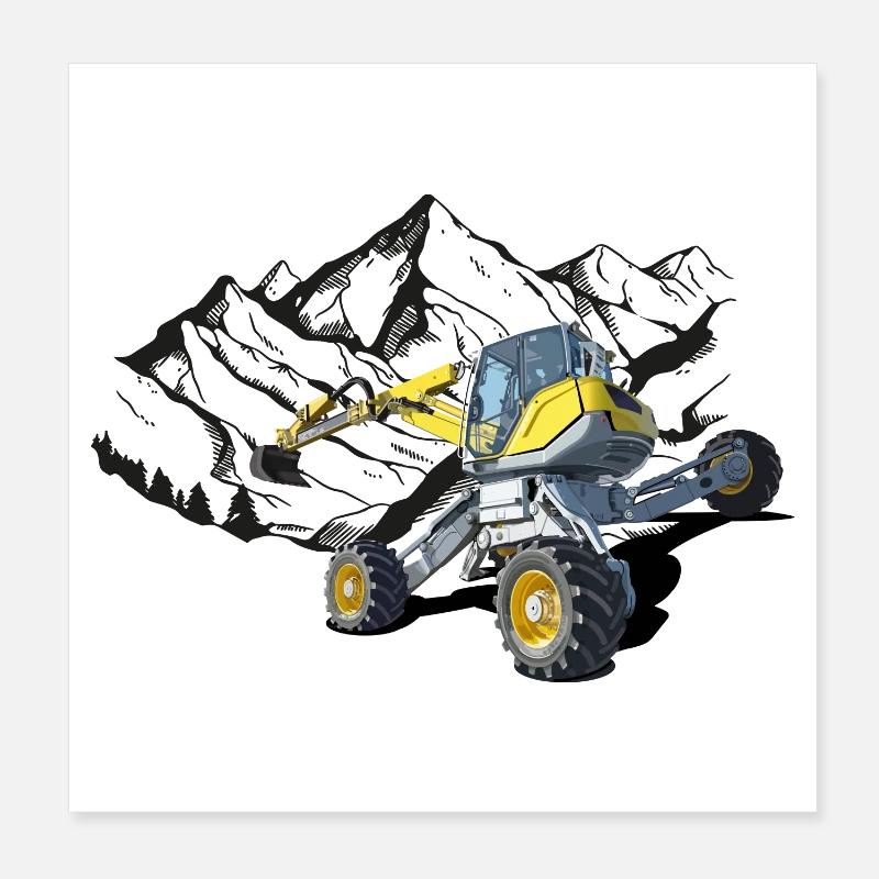 Pelle, pelle ambulante pour terrains difficiles Poster 20 x 20 cm