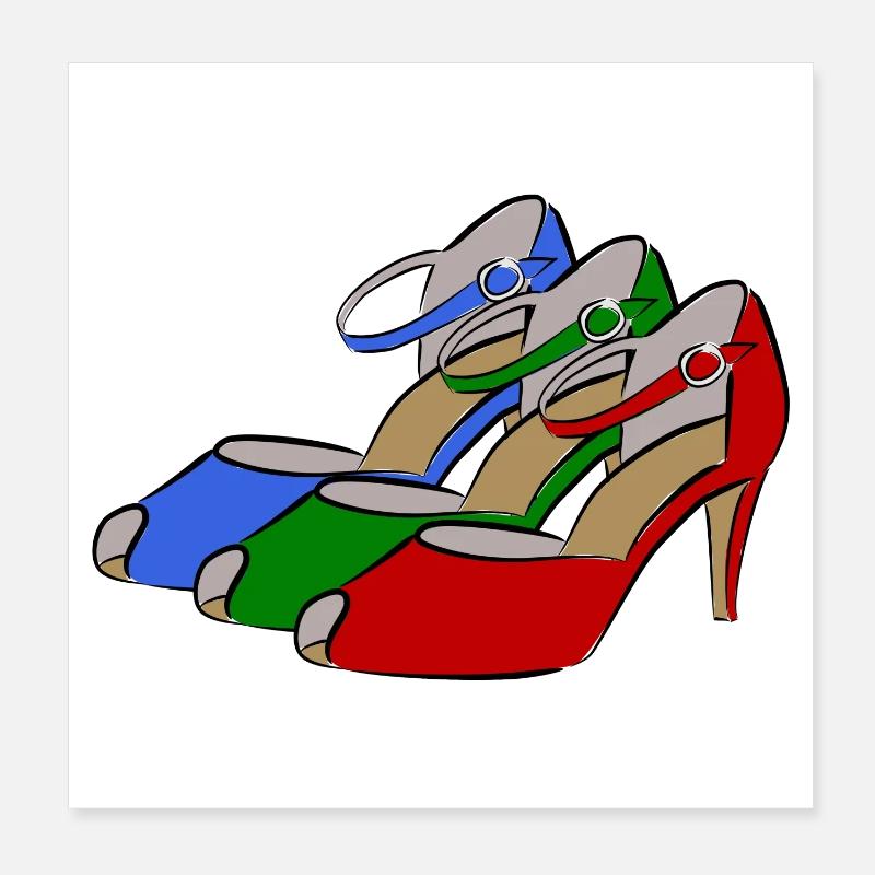 Schuh Mode Poster 20x20 cm