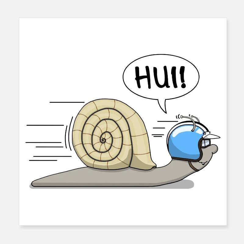 Rennschnecke - jetzt auch in blau Poster 20x20 cm