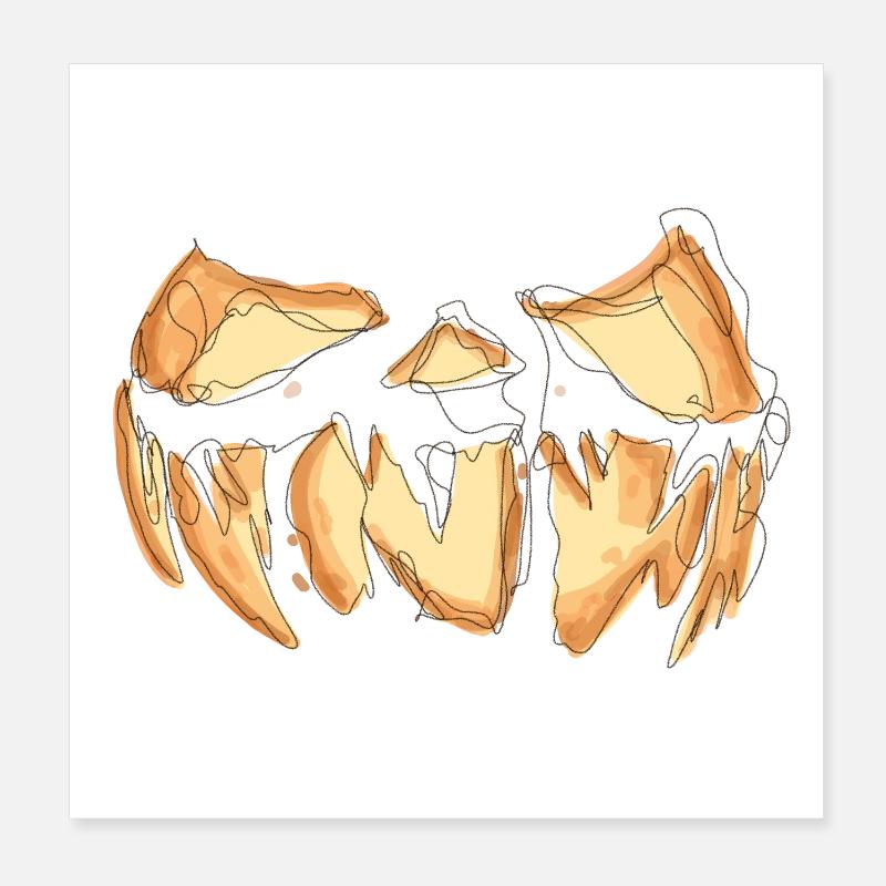 Pumpkin Face Halloween Scribble Poster 8" x 8" (20x20 cm)