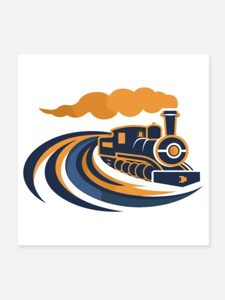 Look locomotive des années 90 - Poster 20 x 20 cm - blanc - Devant