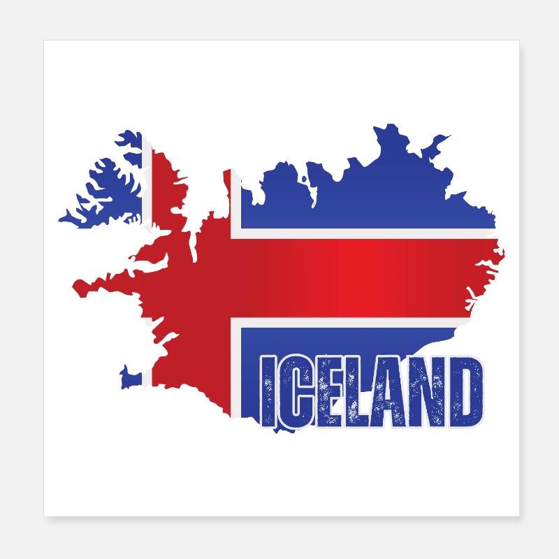 Icelandic Pride, Icelandic flag Poster 8" x 8" (20x20 cm)