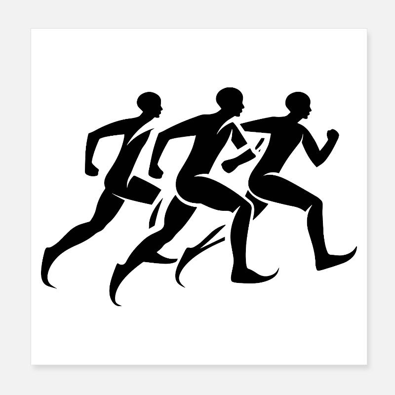Runner Drawing Poster 8" x 8" (20x20 cm)
