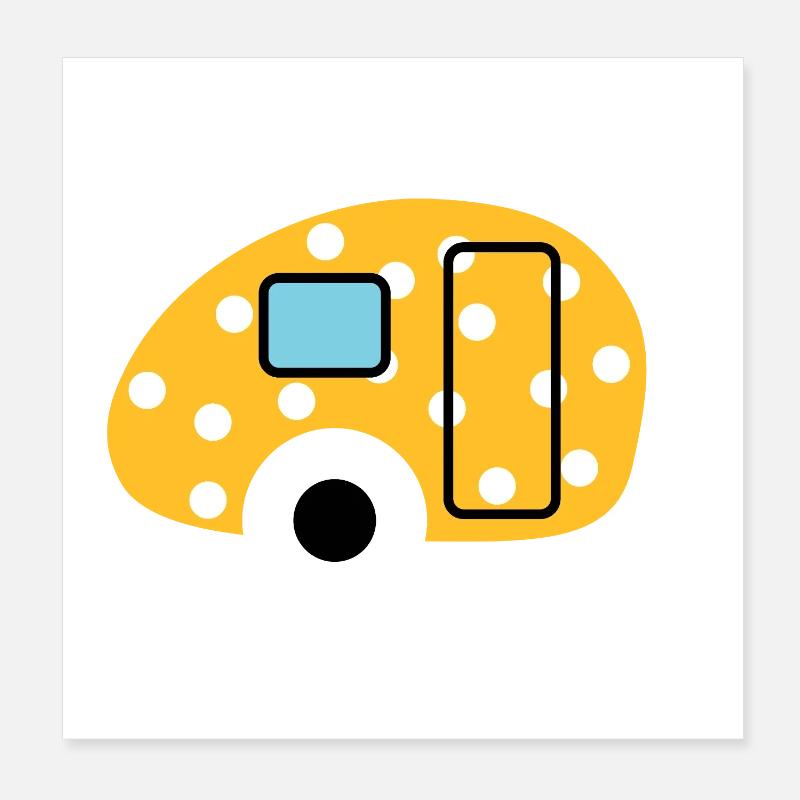 Caravan Ei Punkte Wohnwagen Dots Camper Camping Poster 20x20 cm