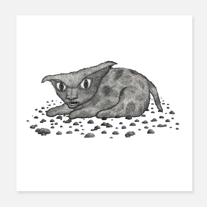 Chat Grim Poster 20 x 20 cm