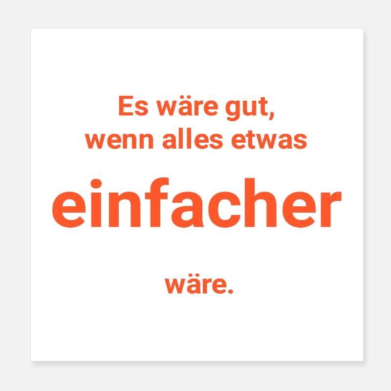 Einfacher - Poster 20x20 cm - Weiß