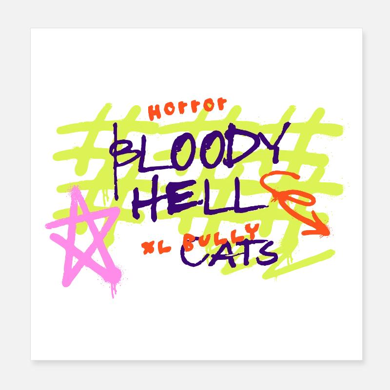XL Bully Cats Poster 8" x 8" (20x20 cm)