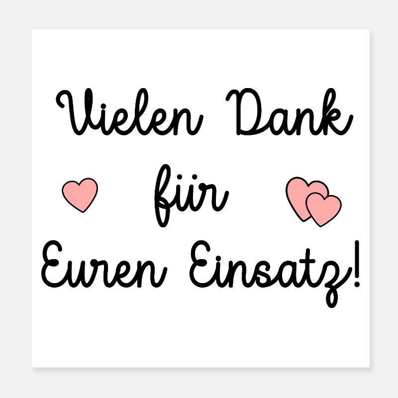 Vielen Dank Gruppe Team - Poster 20x20 cm - Weiß