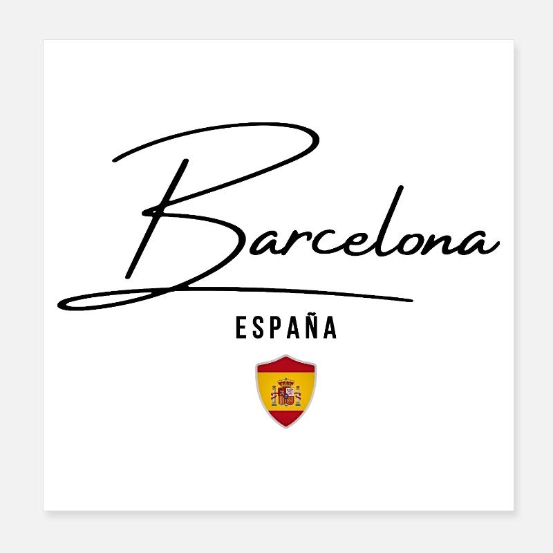 Design élégant Barcelone, j’adore Barcelone Poster 20 x 20 cm